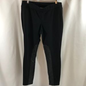 Whbm pleather details riding ponte leggings L